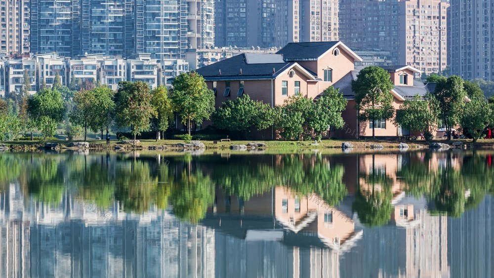 长沙风景  西湖公园  倒影