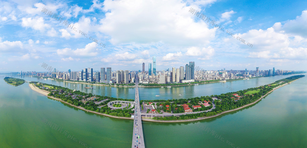 山水洲城 长沙 岳麓山 长沙全景  全景  橘子洲 湘江 一江两岸