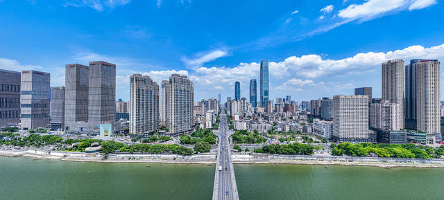 长沙  湘江 橘子洲  城市风光 航拍
