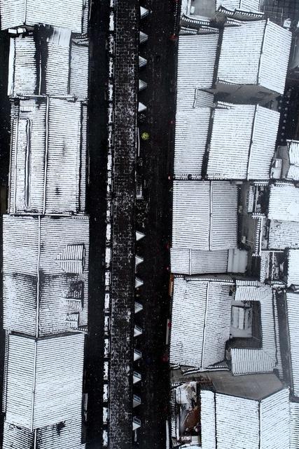 古城 湘西 土家族 建筑 苗族 凤凰 雪花 废物 粉妆玉砌 沱江 白色 面纱