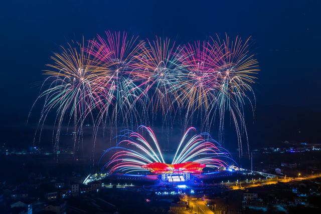 烟花 夜晚  天空剧院  浏阳