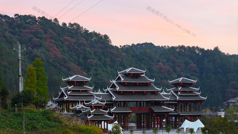 秋天、景色、侗寨、风光、旅游