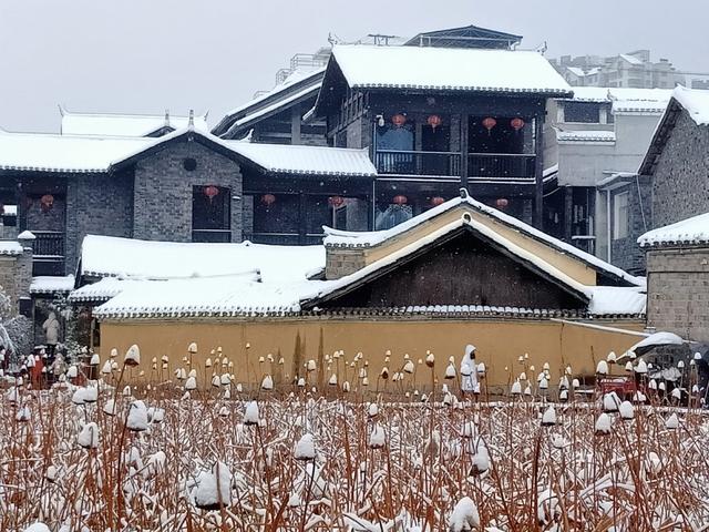 湘西吉首乾州古城冬天的雪