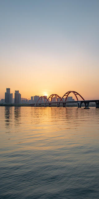 长沙 福元路大桥 日落 旅游