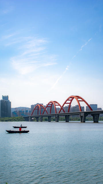 长沙 福元路大桥 日落 旅游