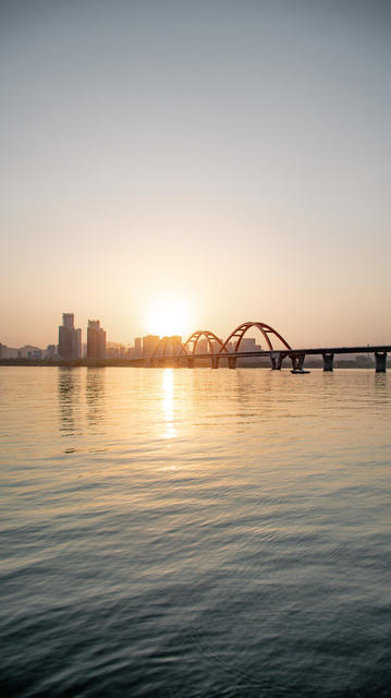 长沙 福元路大桥 日落 旅游