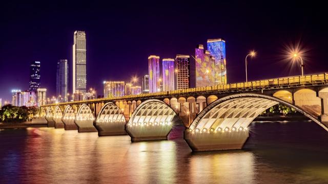 长沙 夜景 湘江 灯光秀 江边夜景