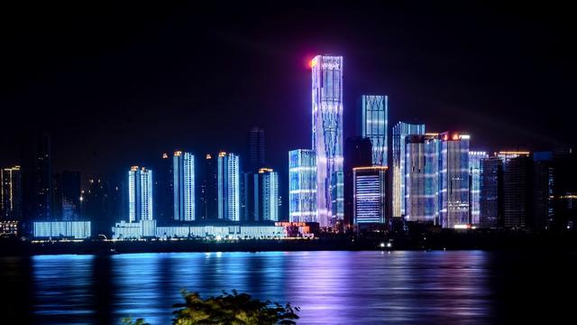 长沙 夜景 湘江 灯光秀 江边夜景