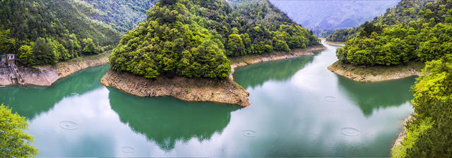 山水 水库 蓝天 白云 青山 绿水 