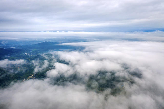 古镇 乡村 山村 晨雾 山水 风景