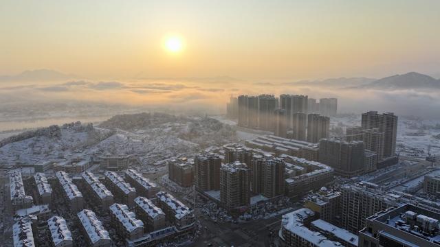 雪后阳光 云雾 新化 美景 云海日出 冰雪