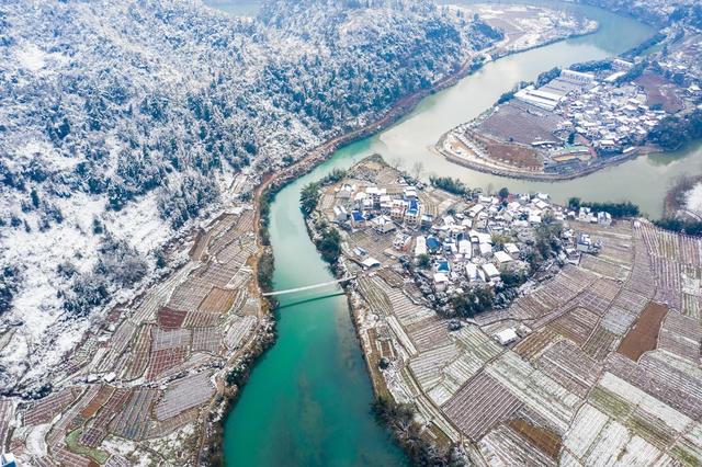 乡村  雪景  湘西 