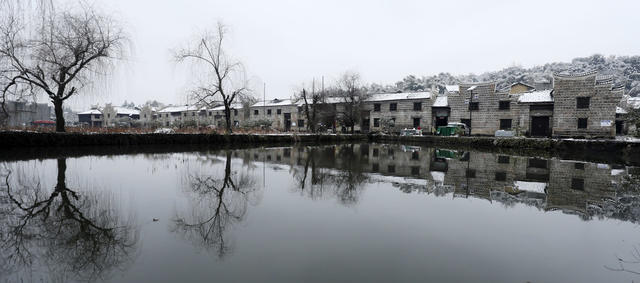 降雪 古村 美如画 古民居 传统村落 旅游