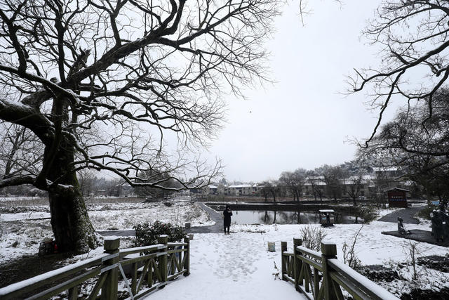 降雪 古村 美如画 古民居 传统村落 旅游