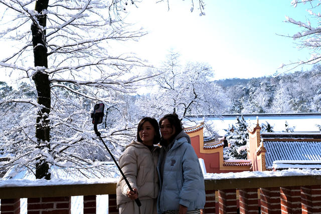 岳麓书院，雪景如画