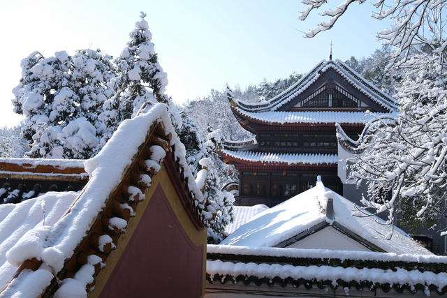 岳麓书院，雪景如画