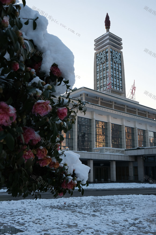 长沙站，雪景美