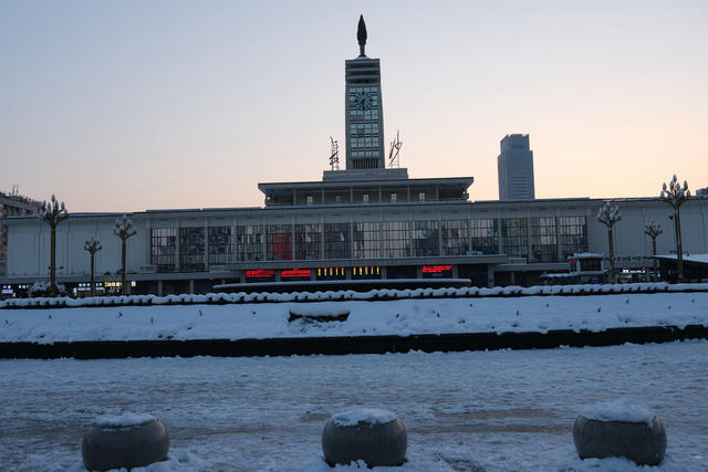 长沙站，雪景美