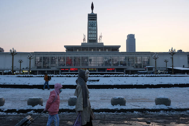 长沙站，雪景美