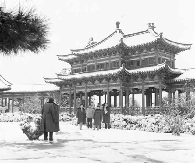 烈士公园  长沙雪景