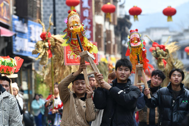 春节 民俗 舞龙 闹春