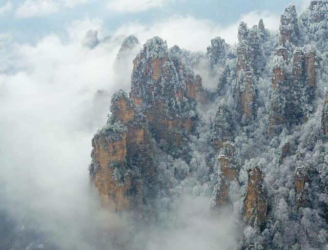 张家界 天子山 云海冰雪