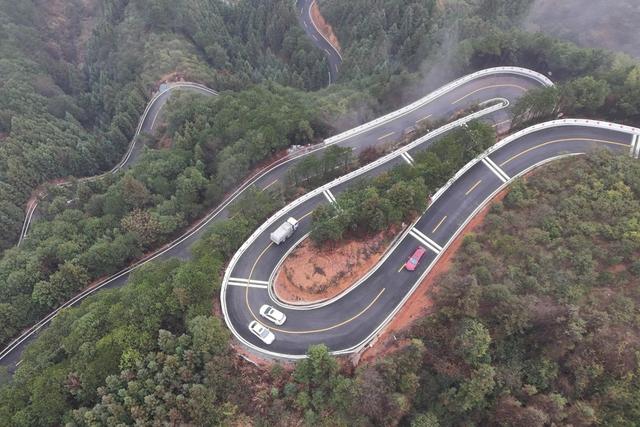 交通、农村公路、航拍、车辆、经济