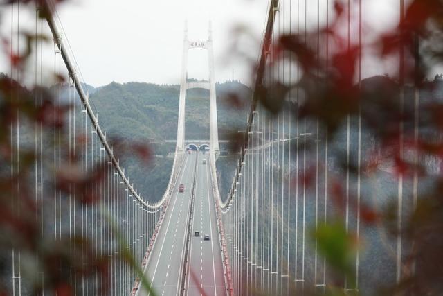 游客  湘西 吉首 旅游 大桥 悬索 路桥 奇观 峡谷 春天 栈道  游览  参观  休闲