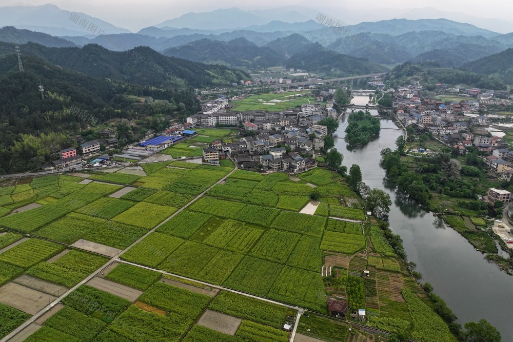 环境、生态、春天、绿水青山、田园、民居、乡村、春耕