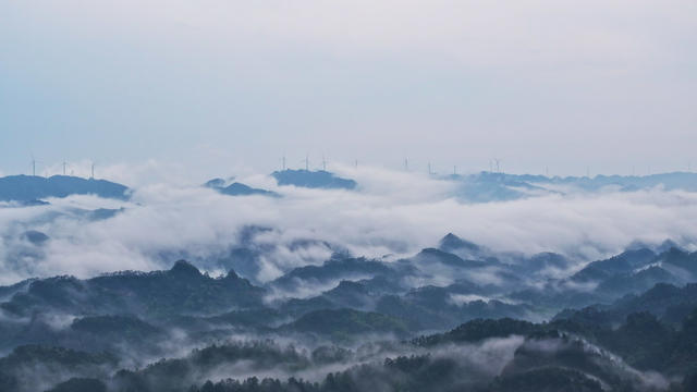 新能源、风电、雾海、生态环境、自然