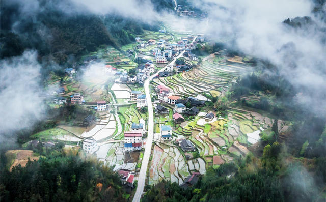 山村 云雾 田园 公路 乡村