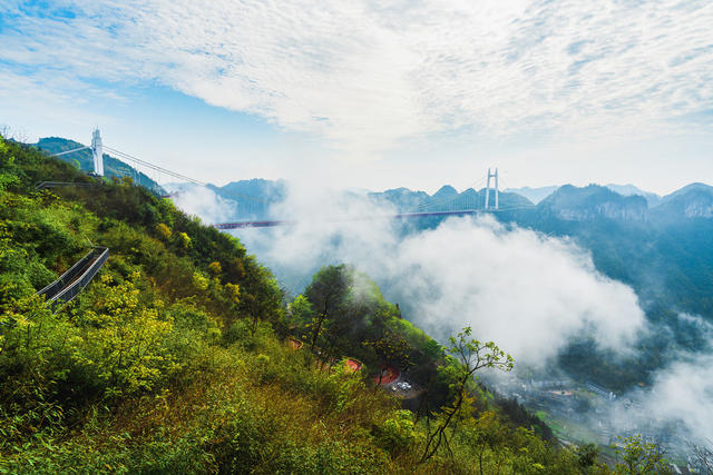 矮寨大桥  雨后云端  春天虹桥