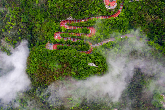 云雾  湘西  矮寨  盘山公路