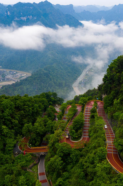云雾  湘西  矮寨  盘山公路