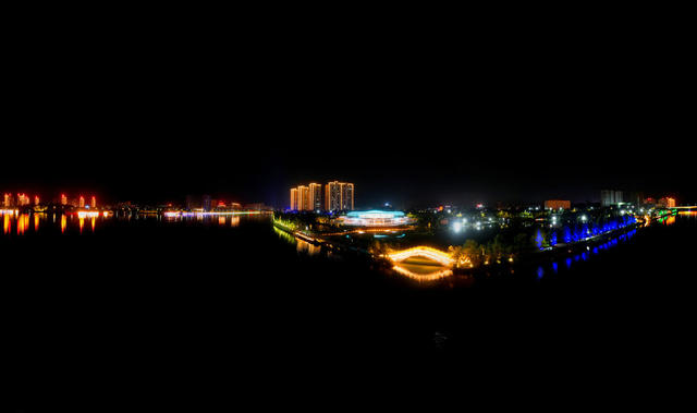湖南郴州 资兴东江湾 夜景美 画