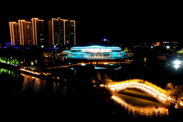 湖南郴州 资兴东江湾 夜景美 画