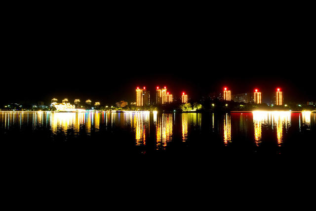 湖南郴州 资兴东江湾 夜景美 画