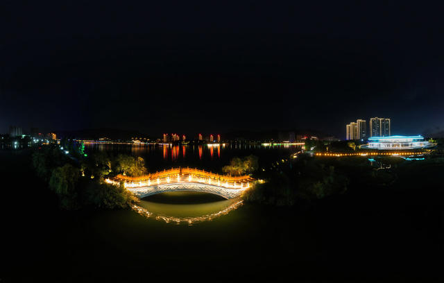 湖南郴州 资兴东江湾 夜景美 画