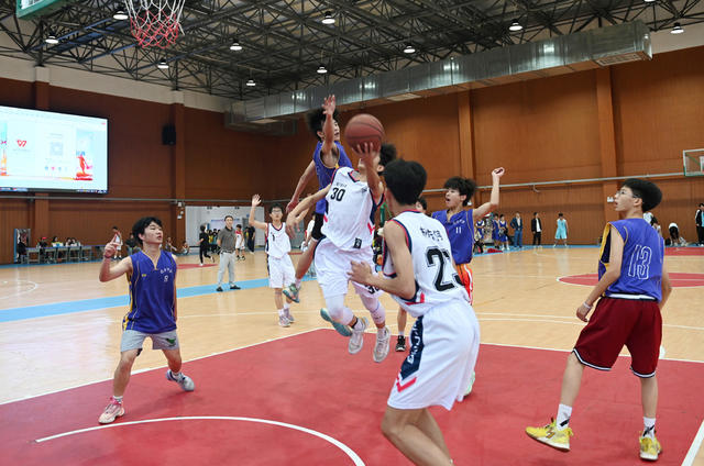 蓝球 比赛 中小学生 体育  运动 教育 体育场  学生 校园