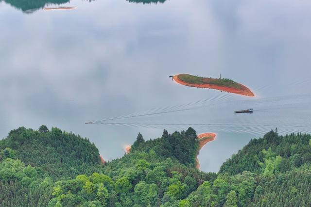 生态 湿地 船 绿水  湖