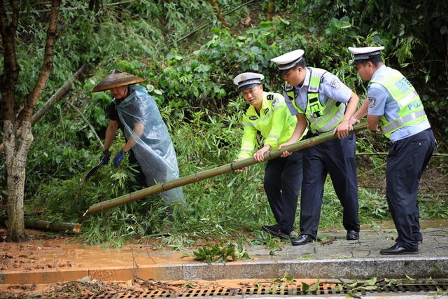 警察 清淤 保畅  障碍物 塌方