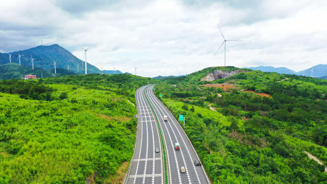 高速  风电  风景  绿色  新能源