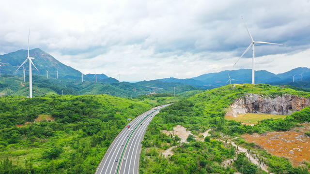 高速  风电  风景  绿色  新能源