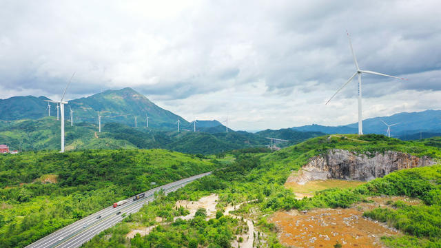 高速  风电  风景  绿色  新能源