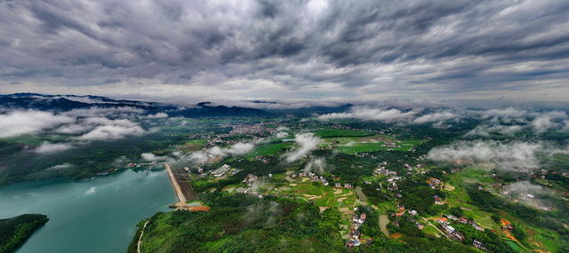 常宁  雨后  村庄  景色  如画