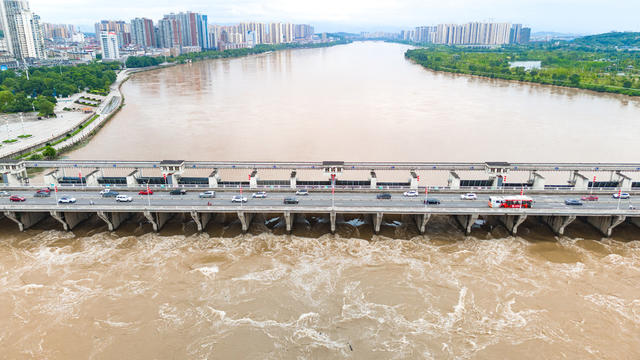 防汛 水电站泄洪 湘江洪水