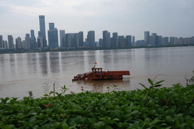 清理，江面，垃圾，湘江