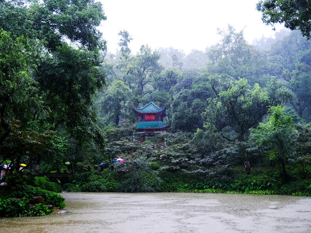 雨中，游览，爱晚亭，岳麓书院