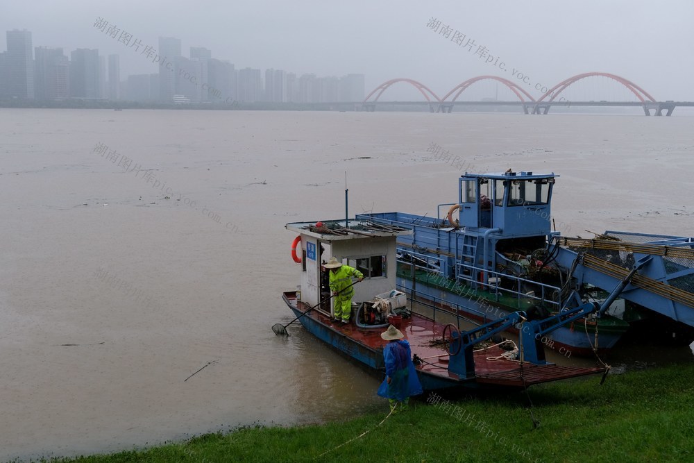 清理，漂浮物，北辰三角洲，新河街道