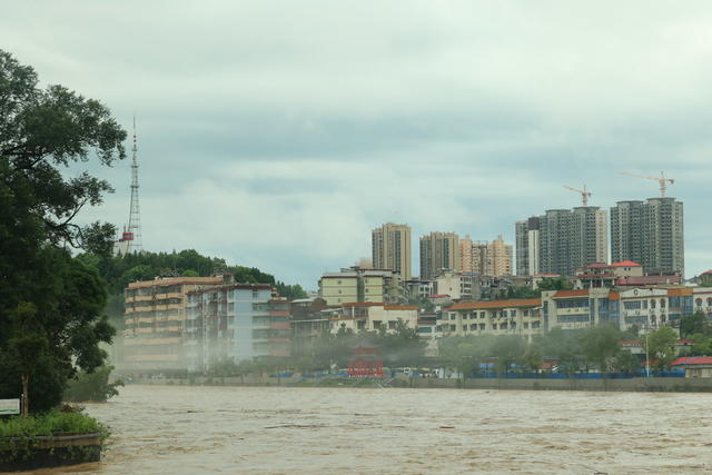 强降雨 洪水 平溪江 洪峰 航拍